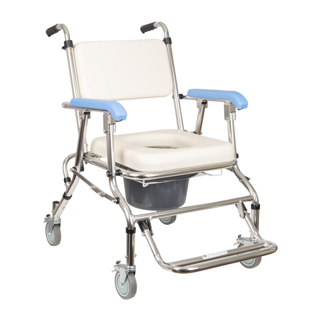JCS-G208 鋁合金可收合有輪洗澡便器椅